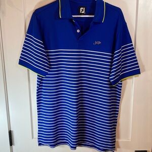 FootJoy Men's Royal Blue Polo with White Stripes